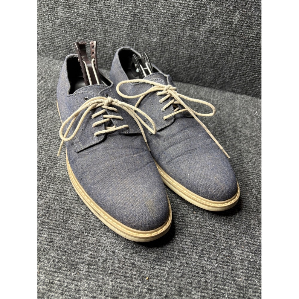 Public Opinion Mens Blue Textile Derby Lace Up Oxford‎ Shoes Size 9.5M RN58665